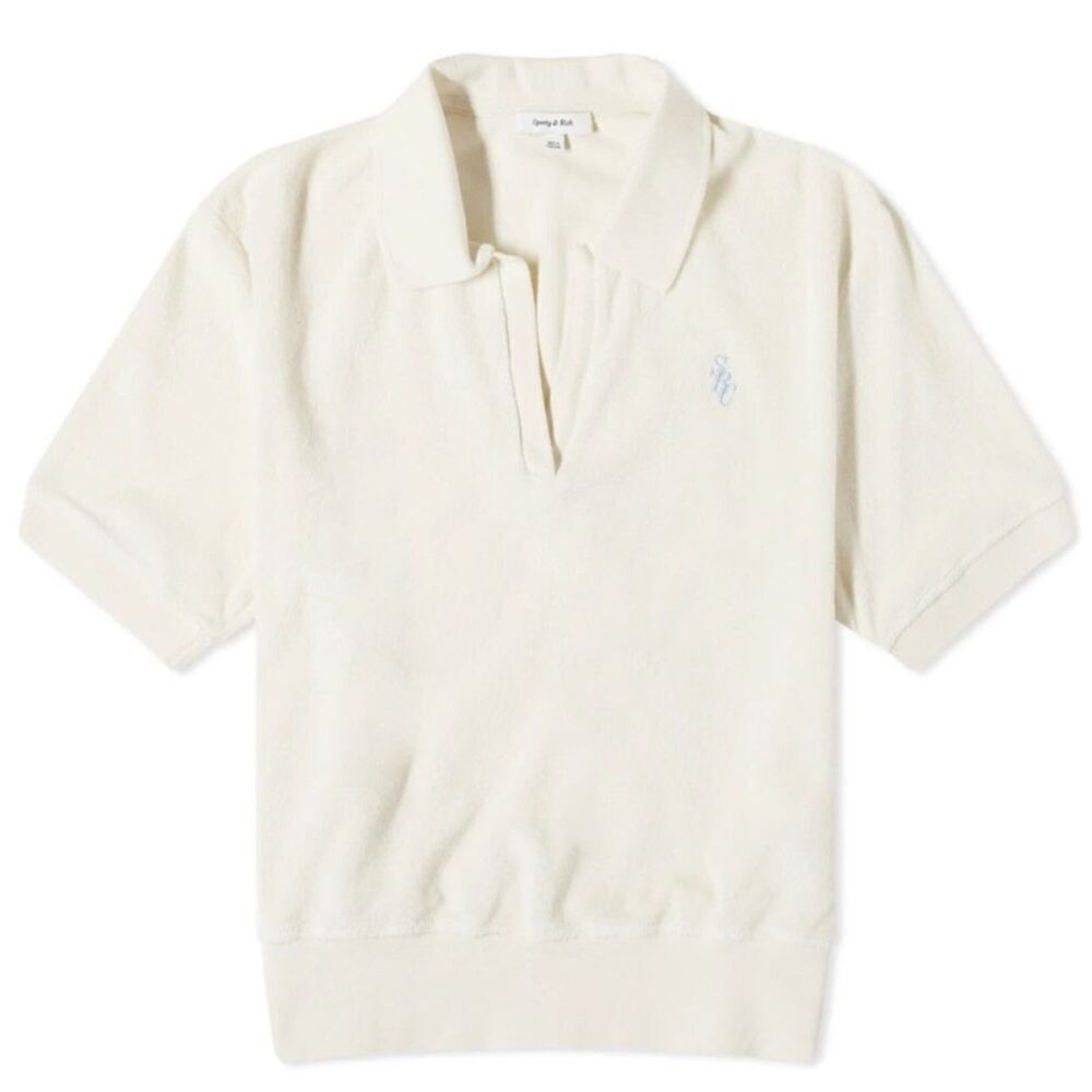 Sporty & Rich Terry Cloth Monogram Polo Shirt XS - Picture 4 of 11